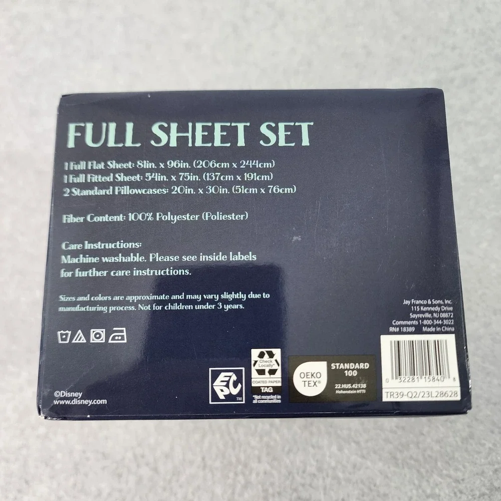 Disney Four Piece Full Sheet Set Fitted/Full Sheets Two Pillows Cases Microfiber